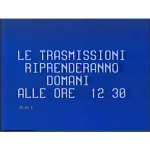 Le trasmissioni riprenderanno domani alle 12:30